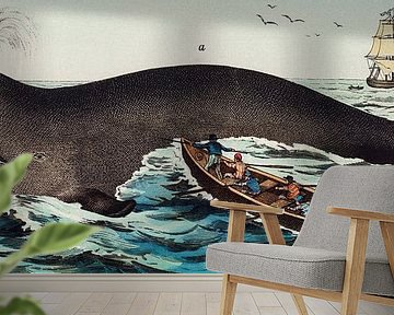 Een litho van de Groenlandse walvis van Fish and Wildlife