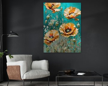 Poppies in pastel shades by Retrotimes
