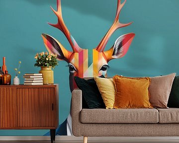 Uniek Dierenportret | simpel | kleurrijk | groen