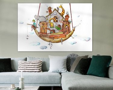 Voorbeeld van het werk in een kamer