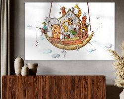 Voorbeeld van het werk in een kamer
