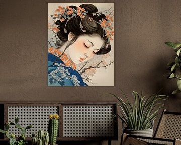 Hokusai Geisha 07 van Peet de Rouw