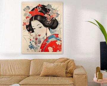 Hokusai Geisha 08 van Peet de Rouw