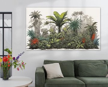 Klassiek regenwoud met palmbomen