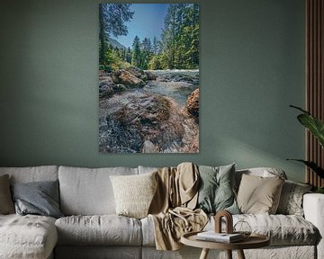 De mooie rivier door het berglandschap van Robby's fotografie