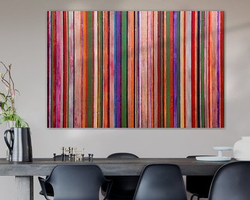 Stripes vertical brown hot by Anja Namink - Paintings