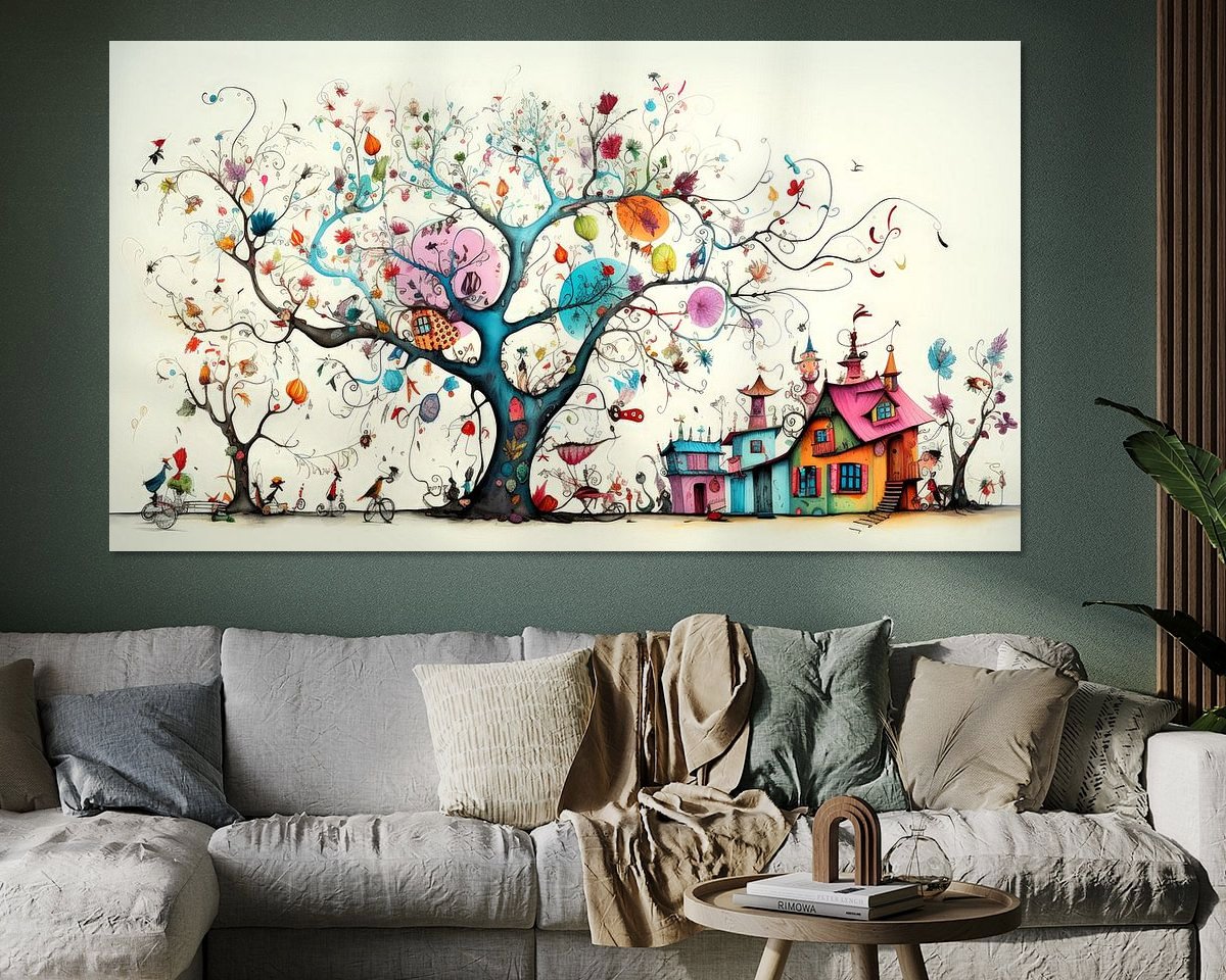 Voorbeeld van het werk in een kamer