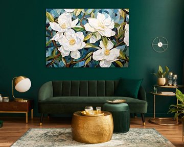 Magnolia | Magnolia abstrait sur Peinture Abstraite