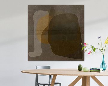 Abstract organic shapes in earthy tones and rusty brown by Dina Dankers