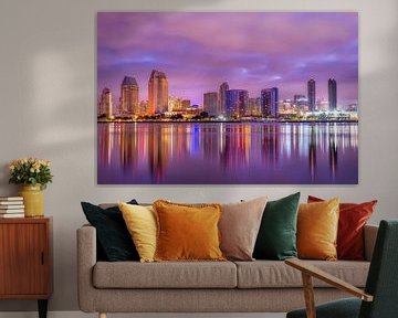 San Diego Skyline Purple Tones by Joseph S Giacalone Photography