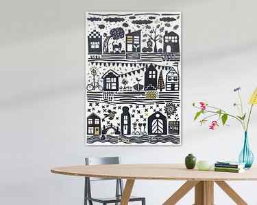 Voorbeeld van het werk in een kamer
