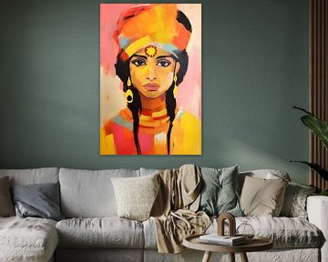 Abstract Colourful Portrait of India by But First Framing