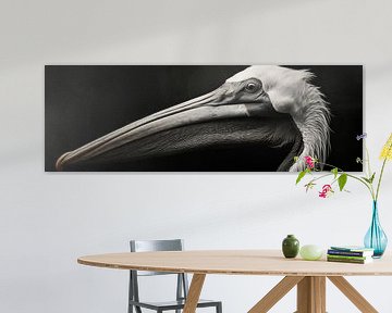 Black Pelican Portrait by ARTEO Paintings