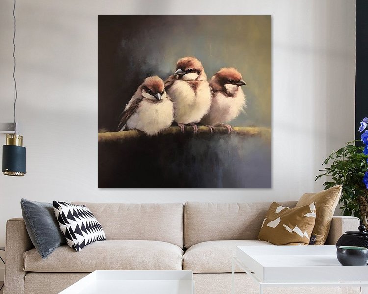 Voorbeeld van het werk in een kamer