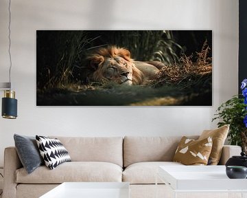 Einschläfernde Ruhe: Löwe im Amazonas von Surreal Media