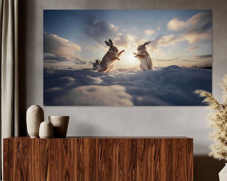 Voorbeeld van het werk in een kamer
