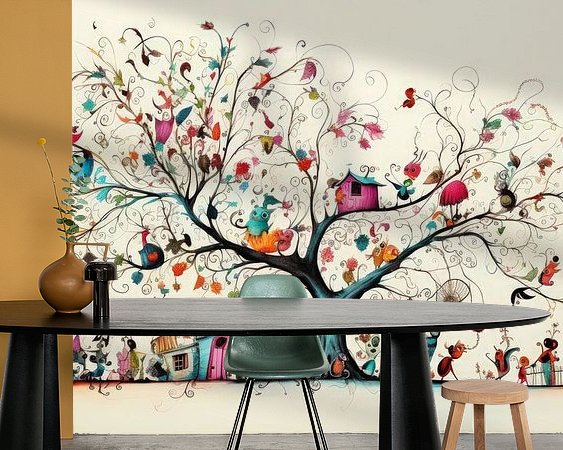 Voorbeeld van het werk in een kamer