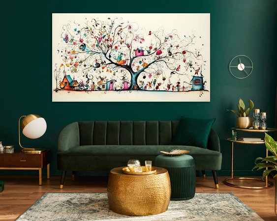 Voorbeeld van het werk in een kamer