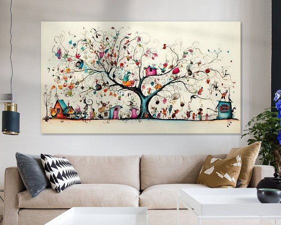 Voorbeeld van het werk in een kamer