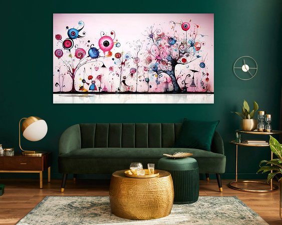 Voorbeeld van het werk in een kamer