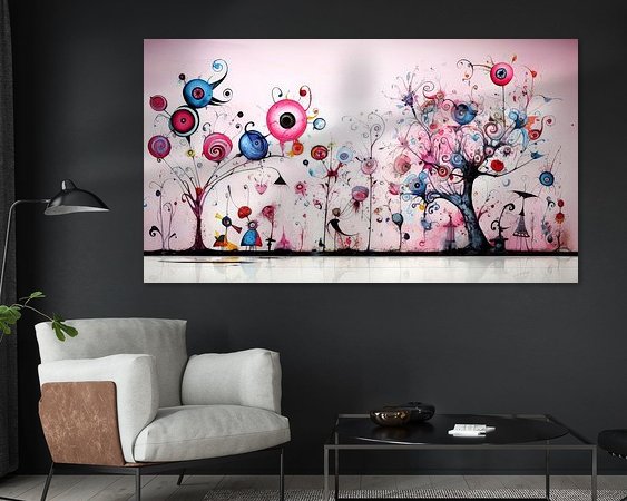 Voorbeeld van het werk in een kamer