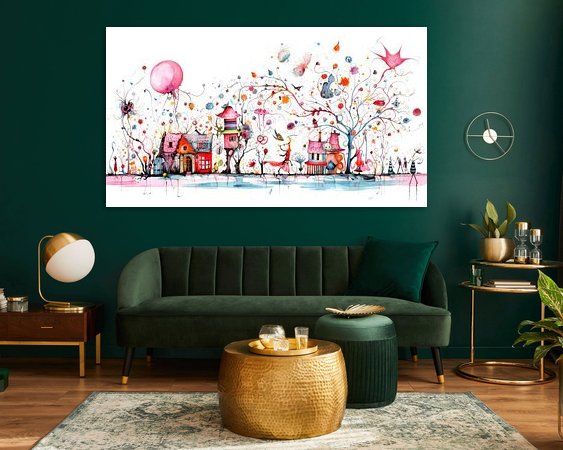 Voorbeeld van het werk in een kamer