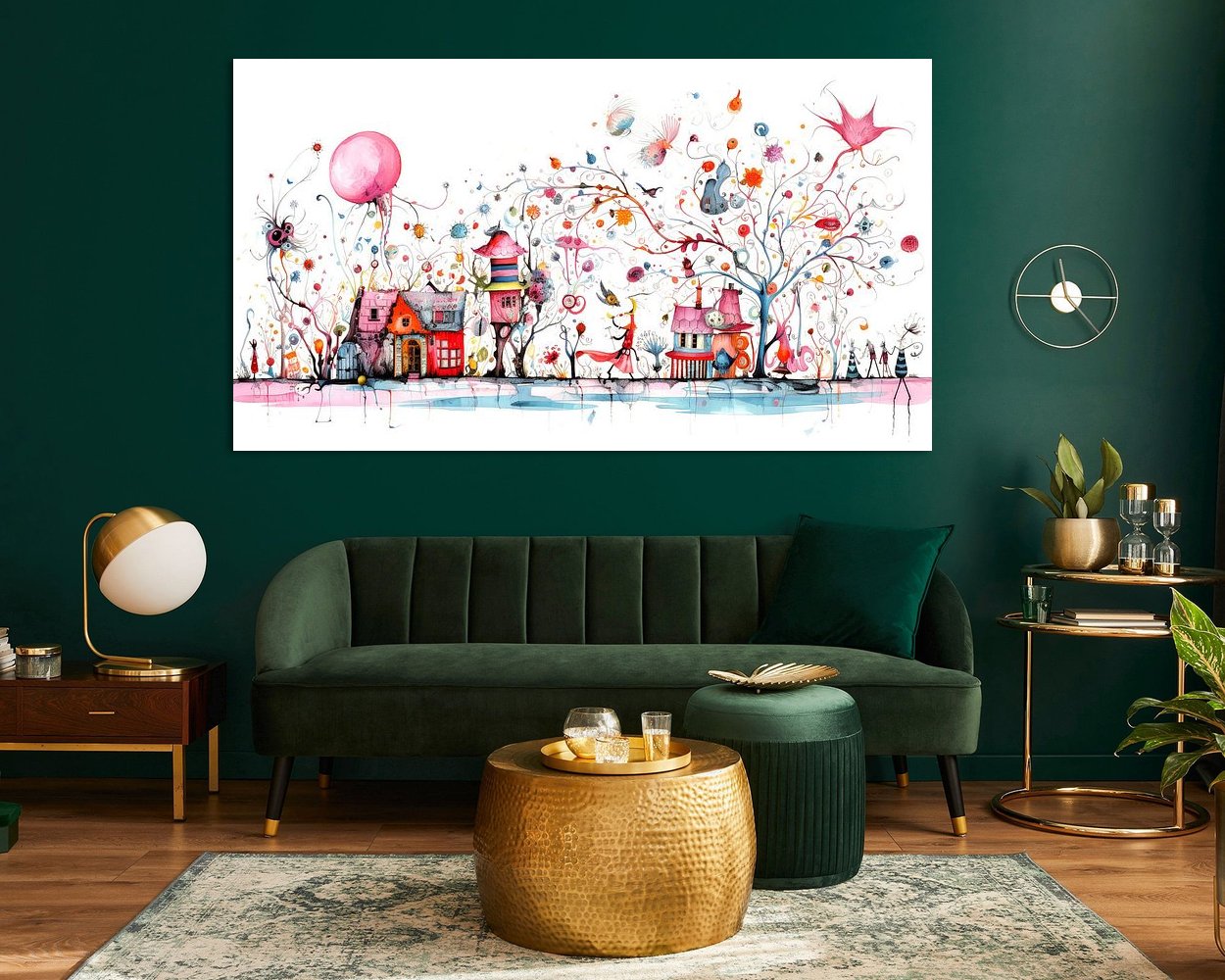 Voorbeeld van het werk in een kamer