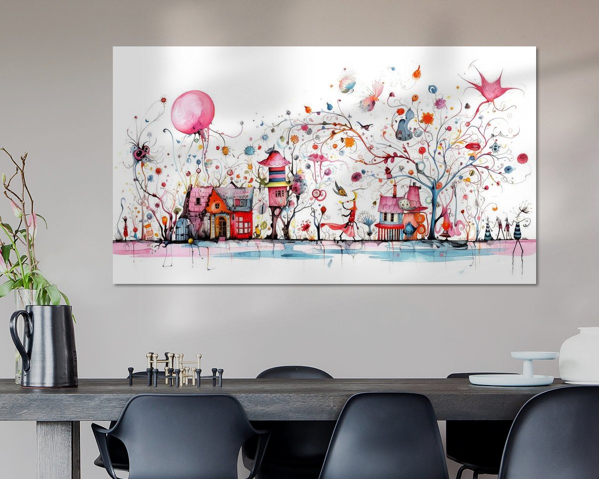 Voorbeeld van het werk in een kamer