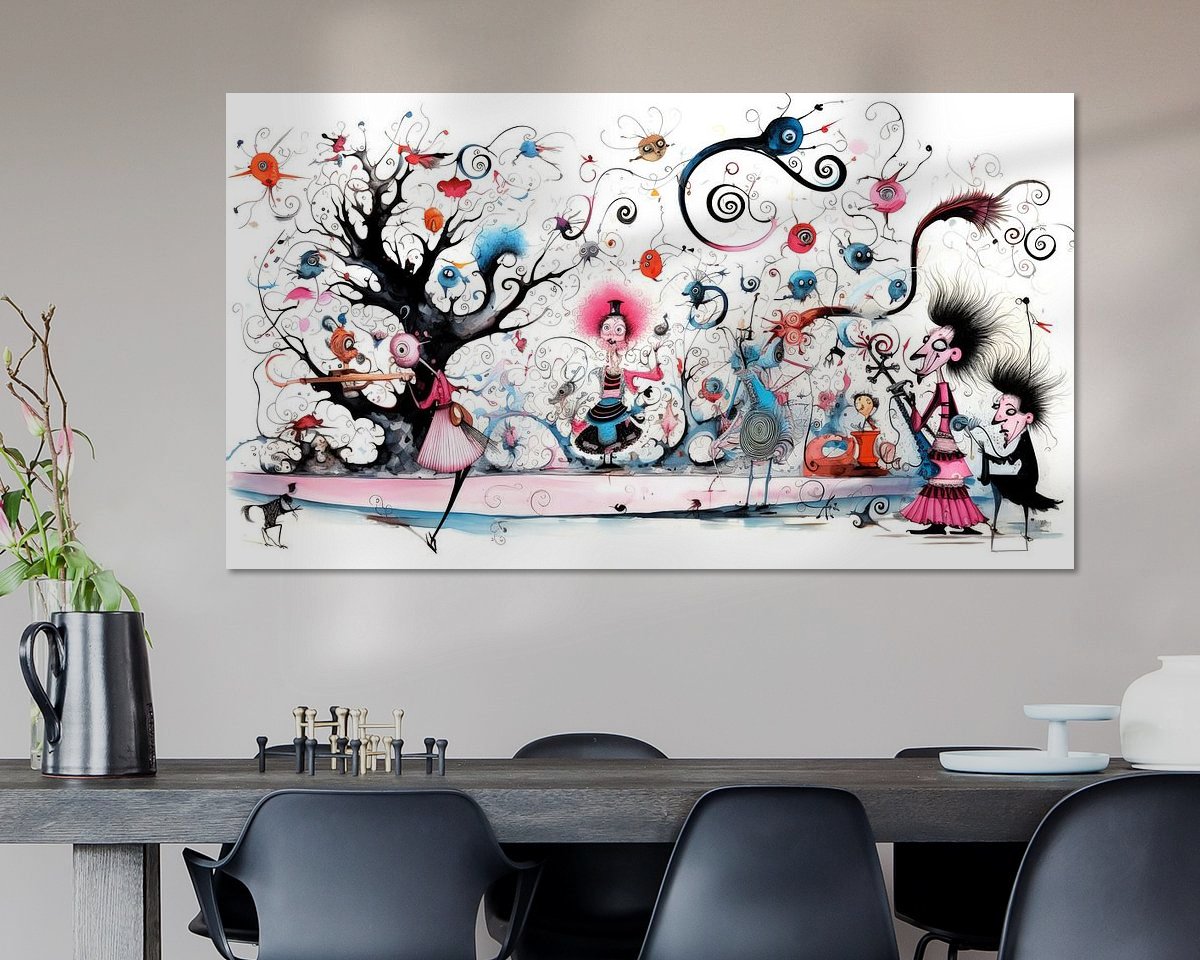 Voorbeeld van het werk in een kamer