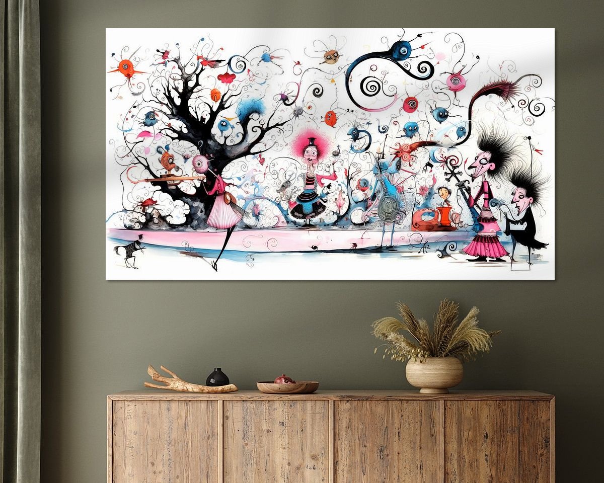 Voorbeeld van het werk in een kamer