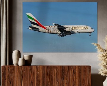 Emirates Airbus A380 in Real Madrid livery.