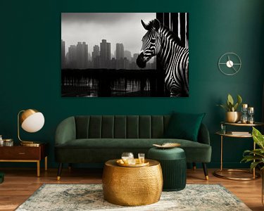 Voorbeeld van het werk in een kamer