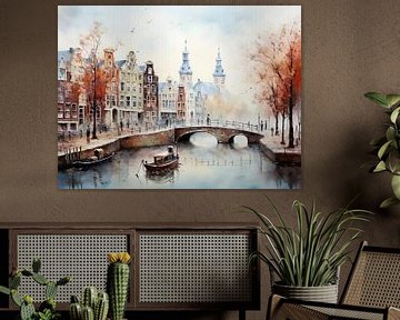 Skizze Landschaft Amsterdam von PixelPrestige