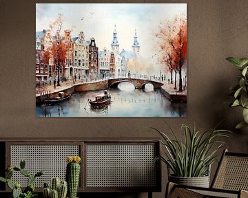 Sketch landschap Amsterdam van PixelPrestige