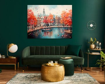 Skizze Landschaft Amsterdam von PixelPrestige