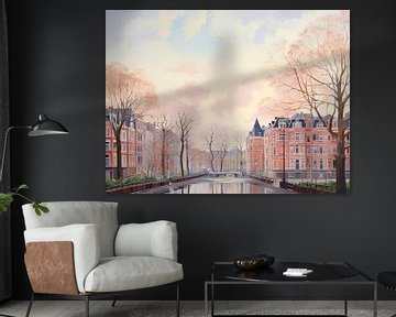 Croquis du paysage de La Haye sur PixelPrestige