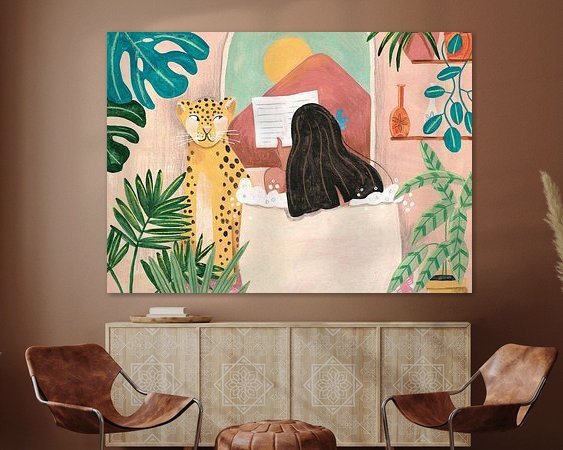 Voorbeeld van het werk in een kamer