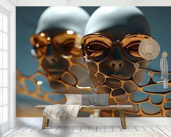 Voorbeeld van het werk in een kamer