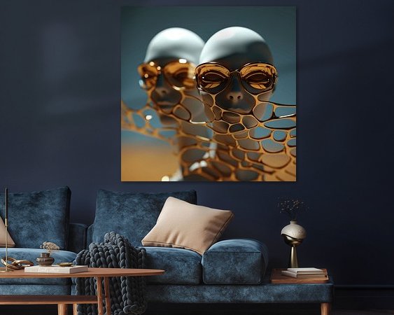 Voorbeeld van het werk in een kamer