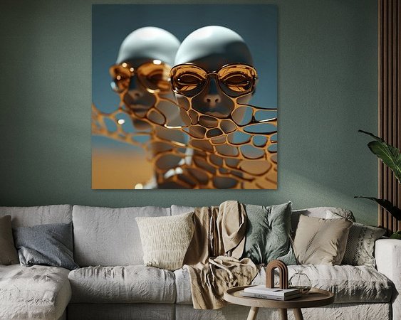 Voorbeeld van het werk in een kamer