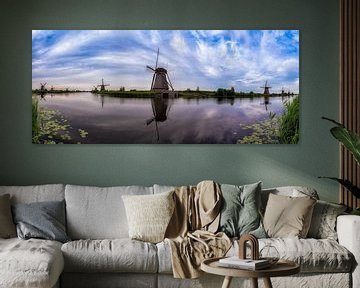 Kinderdijk Panorama (Kleur) van Joram Janssen