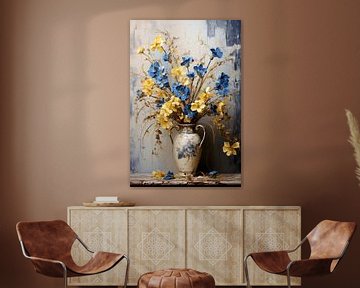 Peinture romantique d'un bouquet floral sur Dakota Wall Art