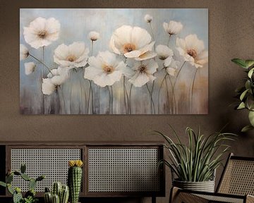 Weiße Mohnblumen von Carla van Zomeren