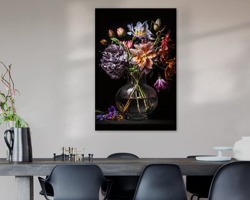 Still life in a transparent vase