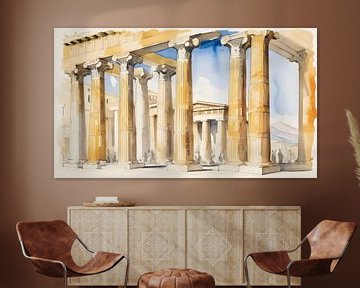 Watercolour architecture sketch ancient Greece by Wolfsee