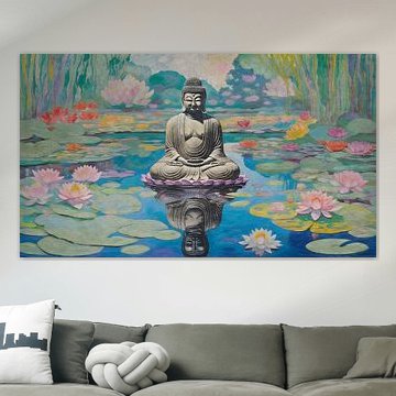 Cocooning met Boeddha - waterlelievijver