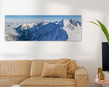 Mountain panorama in winter from the Nebelhorn, 2224m, into the Rettenschwang valley, Allgäu Alps by Walter G. Allgöwer