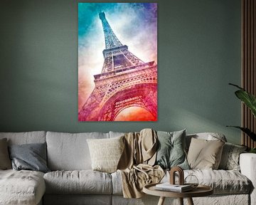 Moderne Kunst PARIJS Eiffeltoren I van Melanie Viola