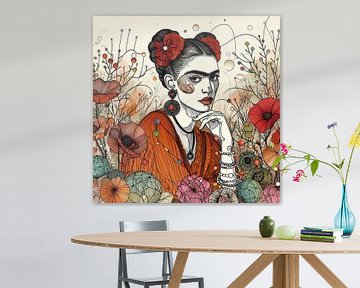 FRIDA &amp ; ses fleurs............. par knoetske sur Knoetske