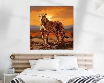 Jachtluipaard in savanne van TheXclusive Art